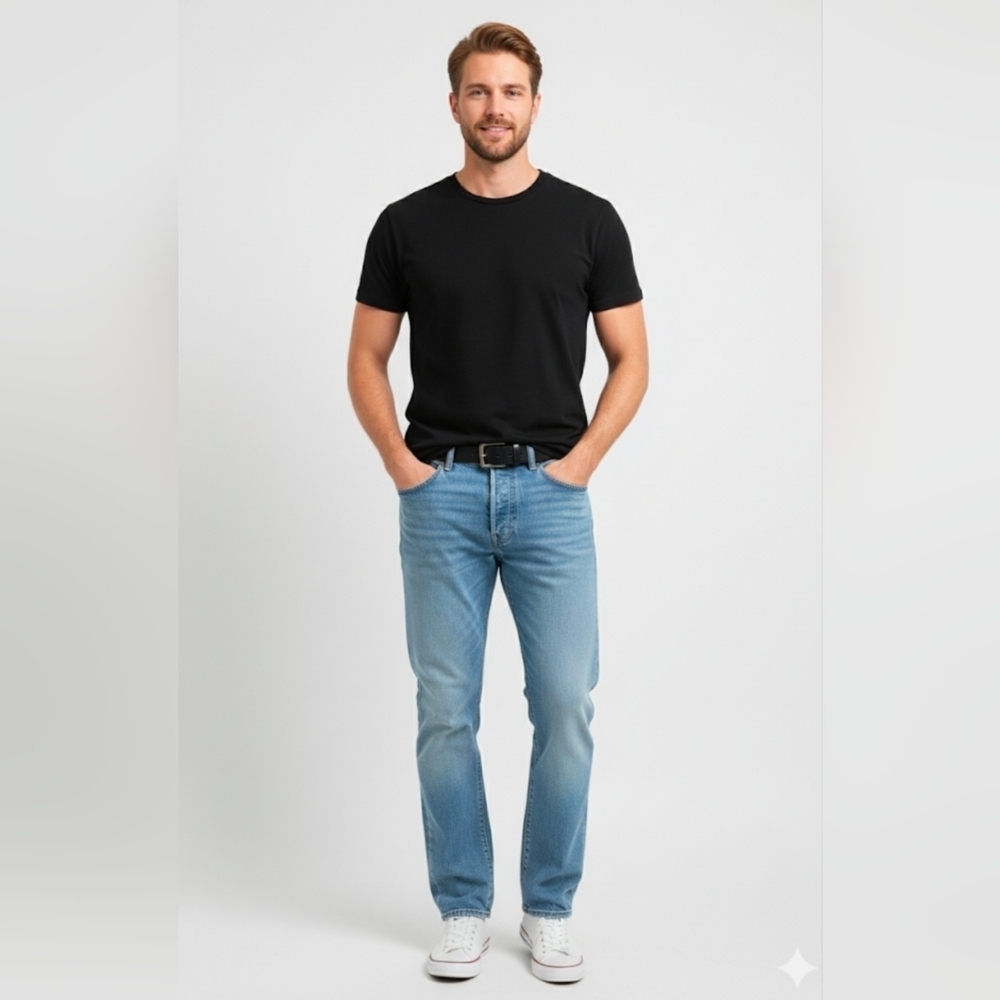 Levi Strauss 501 Men's Jeans Straight Leg Size W34 L32 Button Fly High Waist